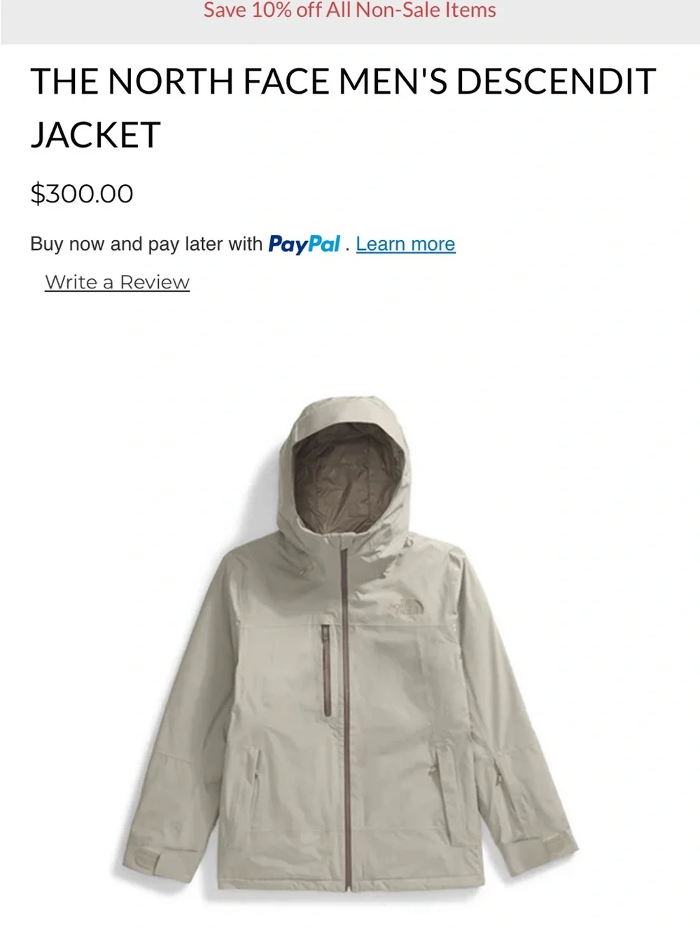 The North Face Men’s Hooded Descendit Jacket in color Clay Grey
